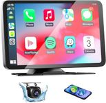 Wireless Car Stereo for Apple Carplay & Android Auto with Rear Camera 7" HD Touch Screen Car Play Screen with Mirror Link, Siri Voice Control, GPS Navigation, AUX for All Vehicles