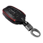 Contacts Black Red Soft Leather Car Key Cover Compatible with TATA 4 Button Smart Key With Key Chain For Nexon, Harrier, Altroz, Tigor, Punch, Tiago EV Electric, BS6, Safari 2021, Safari Gold…