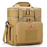 HSHRISH Tactical Lunch Bag, Large Expandable Lunch Box for Men, Durable Waterproof Leakproof Cooler Bag with Molle Webbing, for Adults/Work Outdoor Picnic Hiking Camping, 20 Can/15 L, Brown