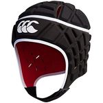 Canterbury Unisex Raze Rugby Headguard | Scrum Cap, Full Coverage | Soft-Edged Chin Strap | Designed Holes Aid Ventilation | Foam Padding Headguard, Black, M