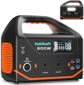 Bailibatt Portable Power Station 600W,293Wh Portable Generator for Home Use, Quiet Generator for Camping Travel Emergency CPAP Survival Backup Outdoor Apartment,100W PD & 110V Pure Sine Wave AC Outlet