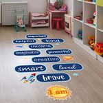 Inspirational Quotes Floor Decals Motivational Hopscotch Game Floor Stickers Positive Saying Wall Decals Peel and Stick Wallpaper for Classroom School Kindergarten Kids Bedroom Nursery