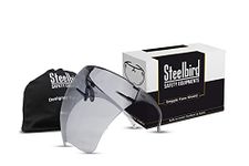 Steelbird Goggle-Style Unisex Polycarbonate Face Shield with 180° Safety Coverage - Anti-Scratch Coated Glasses and Smoke Face Visor - Fashion Protective Wear (Grey , Smoke, Pack of 2)