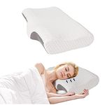 Good Nite Cervical Contour Memory Foam Pillow Orthopedic Support for Neck Shoulder Pain Ergonomic Pillow for Side/Back/Stomach Sleepers with Arms Rest Removable Cover