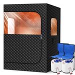Tehanld 2 Person Portable Steam Sauna for Home, Extra Large Sauna Box, Upgraded 2 Steamer, 2 Foldable Chair & Remote Control