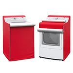 Washer and Dryer Covers, Washing Machine Cover, Drier Protector, 29"x27"x43", Set of 2, Red, Polyester, Waterproof, Dustproof, for Top Load & Front Loader Laundry, Outside Protection | Houseables