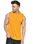 CHKOKKO Men Regular Fit Tank Tops Gym Sleeveless Sports VestMustard Size 5XL