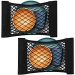 TOBWOLF 2PCS 25x40cm / 9.8x15.7in Mesh Cargo Net, Elastic and Durable Adhesive Tape Storage Net Mesh Storage Pocket Bag, Wall Sticker Organizer Pouch Bag Storage Mesh Net for Car RV Home Storage