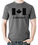 Witty Fashions Canada Flag - Funny Canadian Pride - Maple Leaf - July 1st Canada Day Novelty Men's T-Shirt (Charcoal, Large)