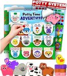 LIL ADVENTS Potty Time Adventures - Farm Animals with 14 Wooden Block Toy Prizes | Potty Training Advent Game | As Seen on Shark Tank | Wood Block Toys, Reward Chart, Activity Board and Stickers