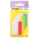 Post-it Tabs, 2-Inch Solid, Assorted Primary Colors, 6-Tabs/Color, 4 Colors, 24-Tabs/Pack
