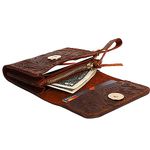 Wristlet Wallets for Women, Minimalist Card Holder with Zipper, Small Minimalist Cute Coin Pouch, Teen Purse (Dark Brown)