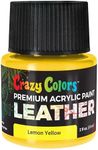 Crazy Colors Lemon Yellow Premium Acrylic Leather and Shoe Paint, 2 oz Bottle - Flexible, Crack, Scratch, Peel Resistant - Artist Create Custom Sneakers, Jackets, Bags, Purses, Furniture Artwork