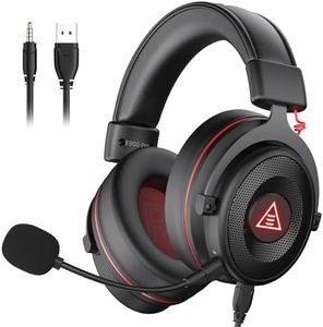 EKSA E900 Pro USB Gaming Headset for PC - Computer Headset with Detachable Noise Cancelling Mic, 7.1 Surround Sound, 50MM Driver - Headphones with Microphone for PS4/PS5, Xbox One, Laptop, Office