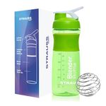 STRAUSS Blender Shaker Bottle | Leakproof Shaker Bottle for Protein Shake, Pre-Workout and Bcaa Shake | Protein Shaker Bottle for Gym | Ideal for Men and Women | BPA-Free Material- 760 ML,(Green)