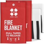 Emergency Fire Blanket for Home & Outdoors, Fire Blankets Emergency for Home, Camping Emergency Fire Blankets, Fire Blanket to Smother a Kitchen Fire, Fire Safety Blanket, Fireproof Blanket (2 Pack)