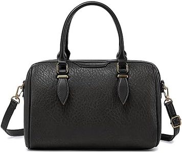 David Jones - Sac à Main Bowling Femme - Sac Bandoulière Polochon Porté Epaule Simili Cuir PU - Cabas Fourre-Tout Taille Moyenne Classique - Mode Tendance Elégant Ville - Noir