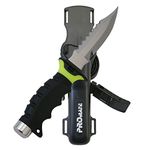 Promate KF510-nYellow, Sharp Tip Stainless Steel Knife for Scuba Diving Snorkeling