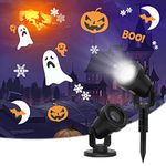 LED Projector Lights, Outdoor&Indoor Rotatable Lamp, Halloween Snowflake Projector with 16 Themes, Waterproof Landscape Decorative Lighting Garden Party New Year Xmas…