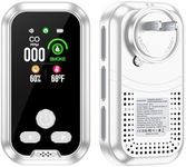 Gedsffati 4IN1 Plug in Carbon Monoxide Detector & Smoke Alarm Combination Builti-in 2000 mAh Battery with 2.1'' HD Screen [Smoke CO Temp Humidity Monitor] Plug&Play for Home Travel Hotel RV (White)