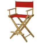 American Trails Extra-Wide Premium 24" Director's Chair Natural Frame with Red Canvas, Counter Height