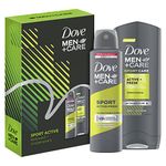 Dove Men+Care Sport Active Duo body wash and anti-perspirant in a stylish gift box Gift Set perfect gifts for him 2 piece, White