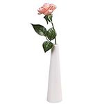 Tall Conic White Ceramic Flower Vas