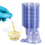 Wandefol 100 Pack Urine Cups, Plastic Disposable Urine Specimen Cups, Pregnancy Ovulation Testing Container Test Collection Cup Pot 50ml