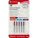 Singer 10-Pack Regular Point Machine Needles Assorted, 4 Size 80/11, 4 Size 90/14 and 2 Size 100/16