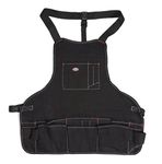 Dickies 16-Pocket Workshop Bib Apron, Durable Canvas Construction, Reinforced Edges, Adjustable Belt, Black