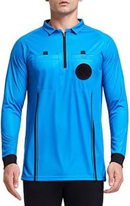 FitsT4 Men's Pro Soccer Referee Jersey Long Sleeve Ref Shirt