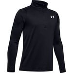 Under Armour Tech 2.0 1/2 Zip Long-sleeve Shirt, Boys Black, Black / / White (001), YLG