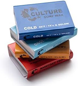 Culture Supply Surfboard Wax ~ 80g Bars | 6-Packs and 84 bar Cases | Tropical/Base | Warm | Cool | Cold | Wax Comb Included (BASECOAT-Tropical, 6-Pack)