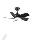 CJOY Black Ceiling Fan, 30 inch Ceiling Fans with Lighting and Remote, 6 Speeds and Dimmable, 5 Blades Reversible DC, Fan Light for Bedroom, Kids Room, Living Room