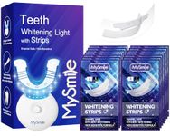 MySmile Teeth Whitening Kit, 28 Non-Sensitive Teeth Whitening Strips, Deluxe Teeth Whitener Dental Grade Tooth Whitening Strips for Home, Travel, 10 min Fast Result for Beautiful White Smile