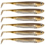 Dr.Fish Paddle Tail Swimbaits, Soft Lures for Bass Fishing, Soft Baits Swim Shad Bait Minnow Lures Drop Shot Fishing Lures 2-3/4 Inches Brown