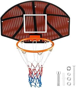 GOPLUS Canasta Baloncesto Montada en la Pared, Tablero de Baloncesto con Red de Baloncesto y Accesorios Completos, 66 X 44,5cm Exterior y Interior, para Niños, Adolescentes Y Adultos