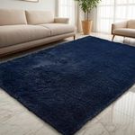 Shag Area Rugs for Living Room Navy