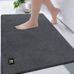 RTBQJ-AT Extra Large Bath Mat 120 x 80 cm Grey Bath Mat, Bathroom Mats Non Slip Absorbent Bath Mats for Bathroom, Microfiber Soft Bathroom Rug, Machine Washable Shower Mat Outside Shower