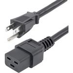 StarTech.com 6ft (1.8m) Heavy Duty Power Cord, NEMA 5-15P To C19 AC Power Cord, 15A 125V, 14AWG, Computer Power Cord, Heavy Gauge Power Cable For PDUs And Network Equipment, UL Listed (PXT515C19146)