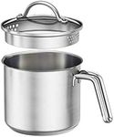 1.5 Quart Stainless Steel Saucepan with Pour Spout, Saucepan with Lid, Mini Milk Pan with Spout - Perfect for Boiling Milk, Sauce, Gravies, Pasta, Noodles