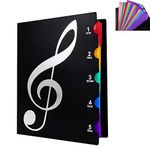 A4 Waterproof Expanding File Folder 20 Pockets Accordion File Organiser Project Folder Plastic Document Paperwork Holder Rainbow Color Music File Folder with Colored Labels for School Office Art