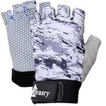 Drasry UV Fishing Gloves Fingerless Sun Protection Men Women UPF50+SPF for Kayaking Paddling Hiking Sailing Rowing Driving (S, White)