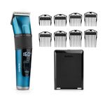 BaByliss Japanese Steel Digital Hair Clipper, Lithium Cordless/Corded, 45 Cutting lengths, LED screen, blue