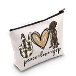 WZMPA German Shorthaired Pointer Cosmetic Makeup Bag GSP Dog Gifts Peace Love GSP Zipper Pouch Bag For Women Girls, Peace GSP, Fit