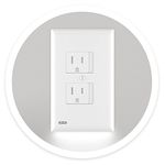 3 Pack - SnapPower SafeLight [For Duplex Outlets] - Self-Closing Safety Cover Plate with LED Night Light - Child-Proofing Wall Plate Helps Protect Baby From Electrical Shock - (Duplex, White)