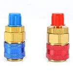 Auto Car R134a Quick Coupler,Air Condition Adjustable Connector Connector Brass Adapters Low High Side AC Manifold HVAC Male Flare Fitting Conversion Adapters