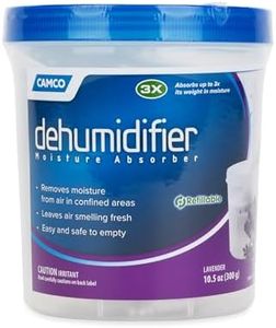 Camco Dehumidifier Moisture Absorber - Absorbs Up to 3x Its Weight in Water, Reduces Moisture and Humidity in Offices, Closets, Bathrooms, Kitchens, Boats, RVs and More – Refillable (44280) , White