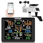 Sainlogic WiFi Weather Station, 10.2 inch Large Display Wireless Weather Station, Weather Stations Wireless Indoor Outdoor with Rain Gauge and Wind Speed, Weather Forecast, Wind Gauge, Wunderground