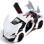 VARIYA ENTERPRISE LYKAN HYPERSPORT Sport 1:24 Big Size Diecast Scale Model Alloy Metal Pull Back Toy car for Kids with Openable Doors & Light, Music Toy Vehicle for Kids - Colors as Per Stock (White)